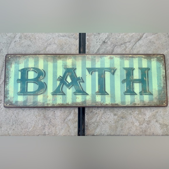 Metal Bath Sign 15x5 - Picture 1 of 2